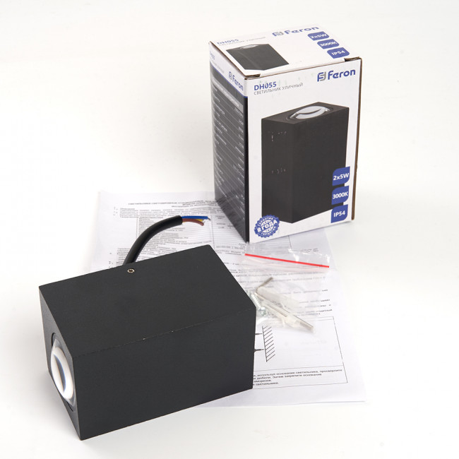 Светильник уличный светодиодный Feron DH055, 2*5W, 800Lm, 3000K, черный, артикул FERON 48487 Светильник уличный светодиодный Feron DH055, 2*5W, 800Lm, 3000K, черный, артикул FERON 48487