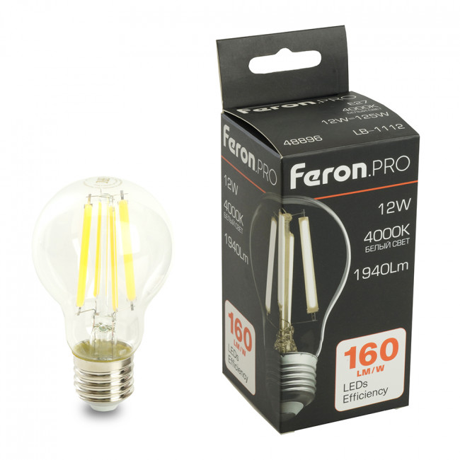 Лампа светодиодная Feron.PRO LB-1112 Шар E27 1940LM 12W 175-265V 4000K, артикул FERON 48896