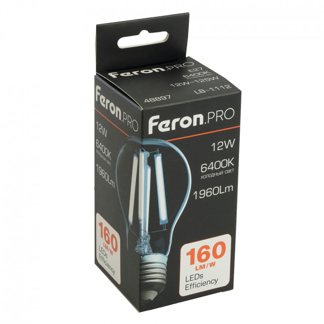 Лампа светодиодная Feron.PRO LB-1112 Шар E27 1960LM 12W 175-265V 6400K, артикул FERON 48897