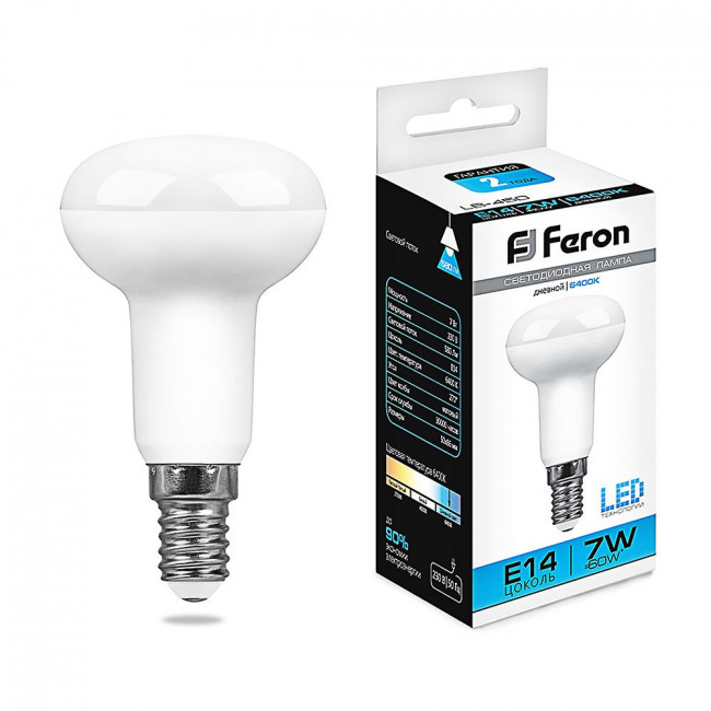 Лампа светодиодная Feron LB-450 E14 7W 175-265V 6400K, артикул FERON 25515