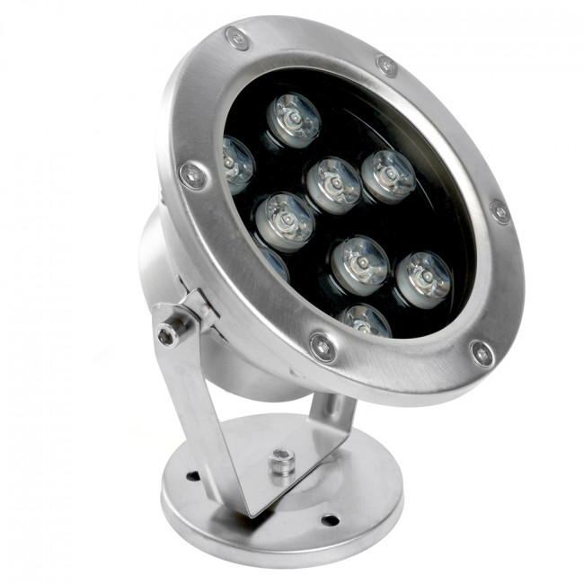 Светодиодный прожектор подводный Feron LL-824, 9W, AC/DC24V, низковольтный, 6400K, металлик, 143*75*170mm, IP68, артикул FERON 48458