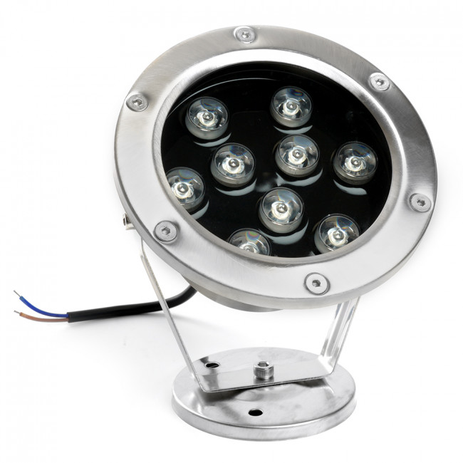 Светодиодный прожектор подводный Feron LL-824, 9W, AC/DC24V, низковольтный, 6400K, металлик, 143*75*170mm, IP68, артикул FERON 48458