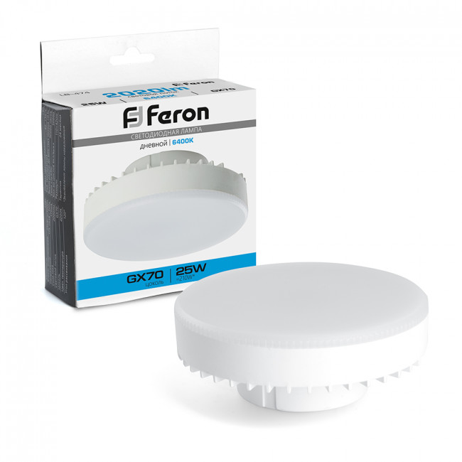 Лампа светодиодная Feron LB-474 GX70 25W 175-265V 6400K, артикул FERON 38270