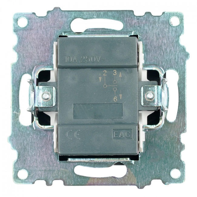 Переключатель 1-клавишный (механизм), STEKKER GLS10-7105-05, 250V, 10А, серия Катрин, черный, артикул STEKKER 39604