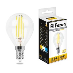 Лампа светодиодная Feron LB-61 Шарик E14 5W теплый свет (2700К)