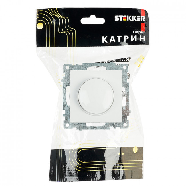 Выключатель диммирующий TRIAC(механизм), STEKKER GLS10-7106-01, 250V, 500W, серия Катрин, белый, артикул STEKKER 39307