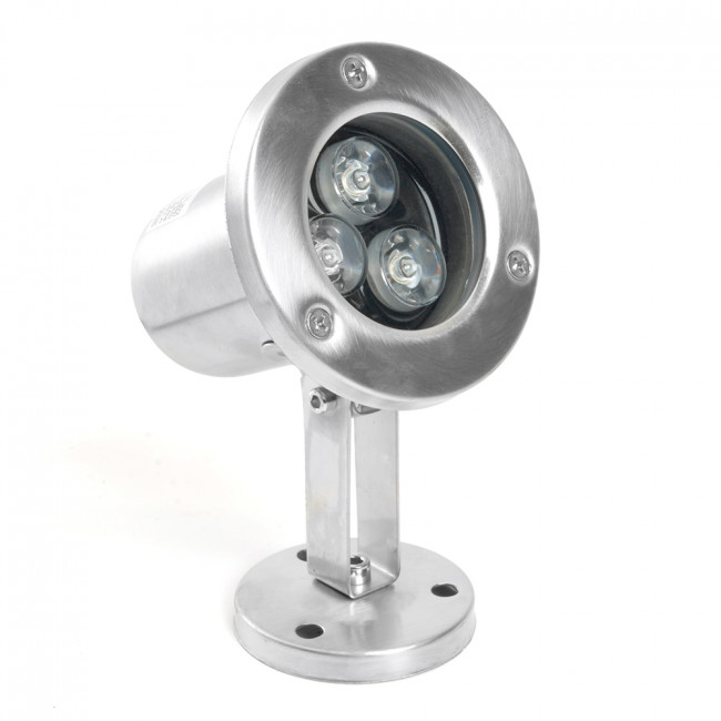Светодиодный прожектор подводный Feron LL-822, 3W, AC/DC24V, низковольтный, 6400K, металлик, 80*80*130mm, IP68, артикул FERON 48455