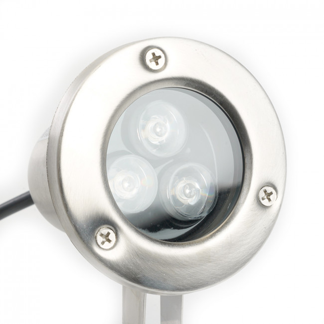Светодиодный прожектор подводный Feron LL-822, 3W, AC/DC24V, низковольтный, 6400K, металлик, 80*80*130mm, IP68, артикул FERON 48455