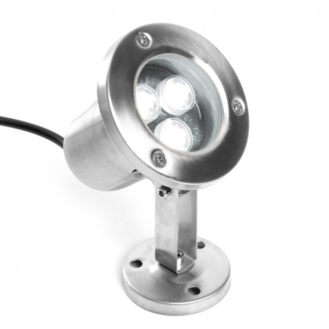 Светодиодный прожектор подводный Feron LL-822, 3W, AC/DC24V, низковольтный, 6400K, металлик, 80*80*130mm, IP68, артикул FERON 48455